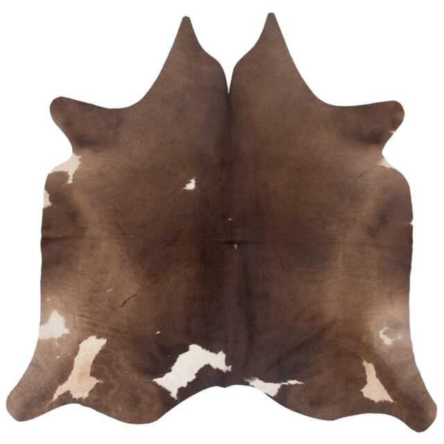 Large Premium Dark Brown & White Cowhide Rug - Statement Hair-On Leather For Chic Interiors - image 1