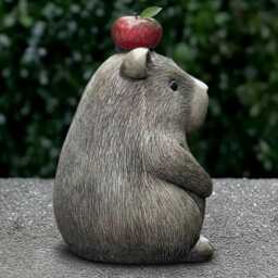 Capybara With Apple Garden Statue Cute Capybara Sculpture Funny Animal Figurine Outdoor Decoration Lawn Ornament Animal Lover Gift - thumbnail 4