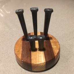 Countertop Business Card Holder Stand With Vintage Square Nails - thumbnail 4