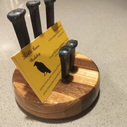 Countertop Business Card Holder Stand With Vintage Square Nails - thumbnail 3