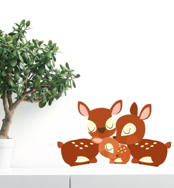 Deer Family Wall Sticker Decal - Nursery Stickers, Animal Decals, Home Decor, Baby Room, Art, Girl, Boy