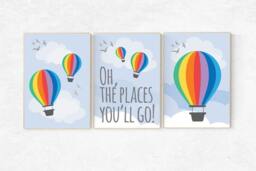 "Hot Air Balloon Nursery Art Print ""Oh, The Places You'll Go" - thumbnail 1
