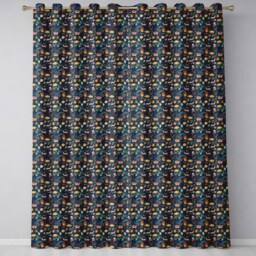 Cute Sea Creatures Seamless Pattern Jellyfish Fish Coral Ocean Design Readymade Eyelet Ring Top Thermal 100% Blackout Curtains - thumbnail 2
