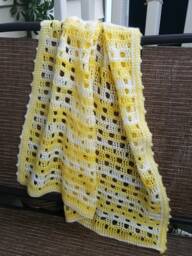 Teddy Bear Baby Blanket in Sunshine Yellow - thumbnail 1