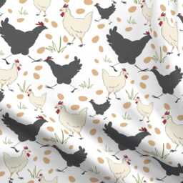 Chickens Sheets - By Karen_Erasmus Farm Animal Roosters Hens Eggs Barn Nursery Cotton Sateen Sheet Set Bedding Spoonflower - thumbnail 4
