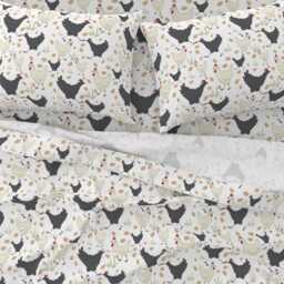 Chickens Sheets - By Karen_Erasmus Farm Animal Roosters Hens Eggs Barn Nursery Cotton Sateen Sheet Set Bedding Spoonflower - thumbnail 3