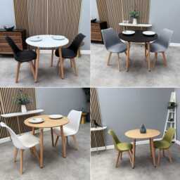 Mid-Century Modern Dining Chair Pu Leather, Solid Wood Legs - thumbnail 4