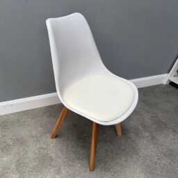 Mid-Century Modern Dining Chair Pu Leather, Solid Wood Legs - thumbnail 3