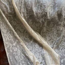 Floral Madras Lace Curtain Panel Ecru Ornamental Design - 47x80 Inches - thumbnail 3