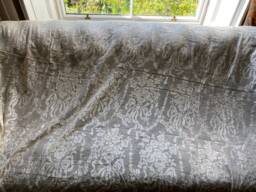 Floral Madras Lace Curtain Panel Ecru Ornamental Design - 47x80 Inches - thumbnail 1