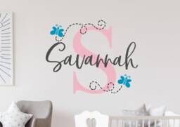 Name Decal Butterfly- Nursery Butterflies- Butterfly Nursery Decal- Girls Room - Wall Custom Name - thumbnail 1