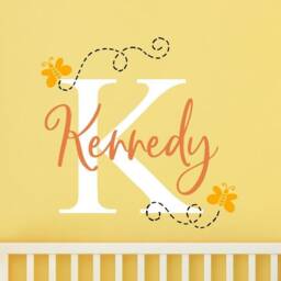 Name Decal Butterfly- Nursery Butterflies- Butterfly Nursery Decal- Girls Room - Wall Custom Name - thumbnail 3