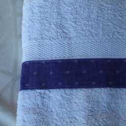 "Set Of 2 Decorated Towels & A Glove, White With ""Purple Flowers" - thumbnail 2