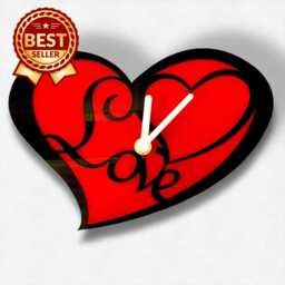 Love Heart Shaped Clock - Bespoke Size, Colours & Shapes Made - Engraving Services