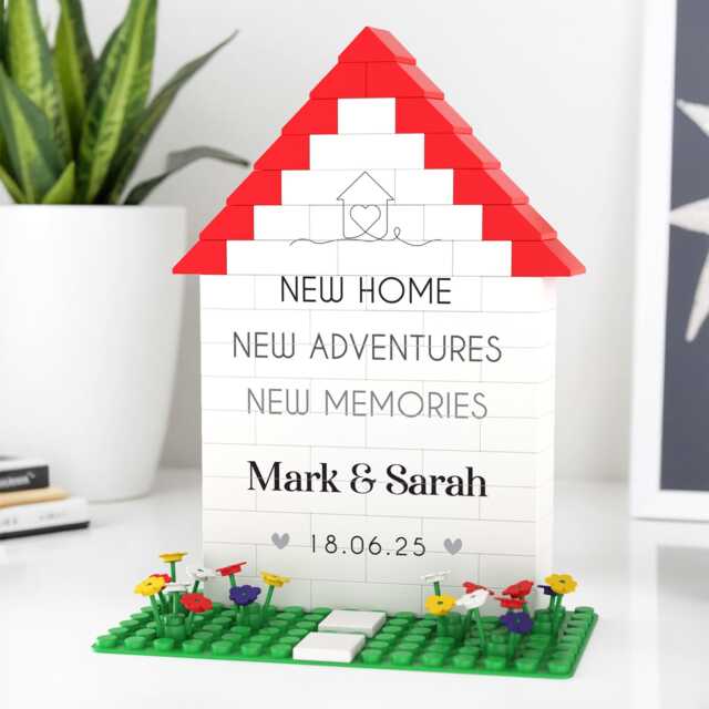 Personalised New Home Adventures Memories Gifts Custom White Building Block House Decoration With Gift Box - image 1