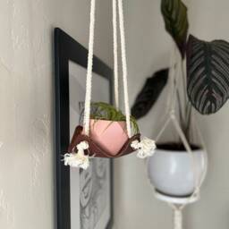 Indoor Hanging Plant Hanger Leather Hammock Jungle Air Macrame Holder Minimal Planter Hygge Decor - Sale - thumbnail 4