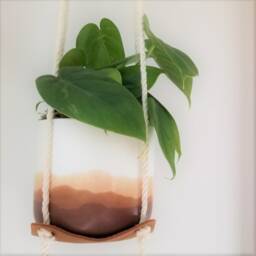 Indoor Hanging Plant Hanger Leather Hammock Jungle Air Macrame Holder Minimal Planter Hygge Decor - Sale
