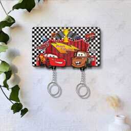 Personalized Cars Movie Keychain Holder, Lightning Mcqueen & Mater Key, Couple Hanger For Wall Hanging, Perfect Home Decor - thumbnail 2