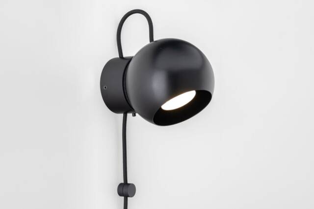 Hanson Wall Sconce Black Plug-In On/Off Switch Bedside Lamp - image 1