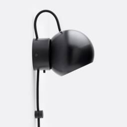 Hanson Wall Sconce Black Plug-In On/Off Switch Bedside Lamp - thumbnail 2