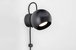 Hanson Wall Sconce Black Plug-In On/Off Switch Bedside Lamp - thumbnail 1