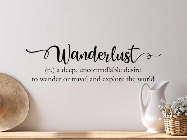Wanderlust Wall Decal - Definition Travel Decor -Travel Quote - image 1