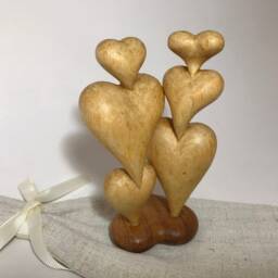 "Hand Carved Wooden Figurine ""Couple" - thumbnail 2