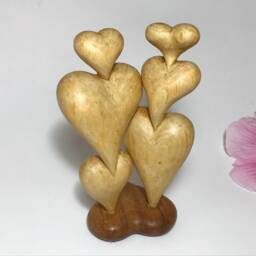 "Hand Carved Wooden Figurine ""Couple" - thumbnail 4