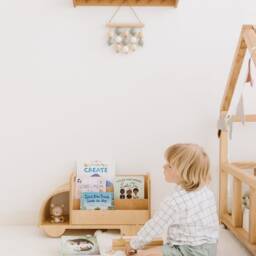 Christmas Gift For Toddler - Truck Bookcase, Montessori Bookshelf, Unique Baby Present, Nursery Shelves, 1 Year Old Gift, Waldorf Furniture - thumbnail 4