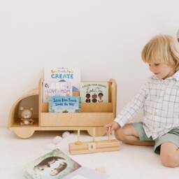 Christmas Gift For Toddler - Truck Bookcase, Montessori Bookshelf, Unique Baby Present, Nursery Shelves, 1 Year Old Gift, Waldorf Furniture - thumbnail 3