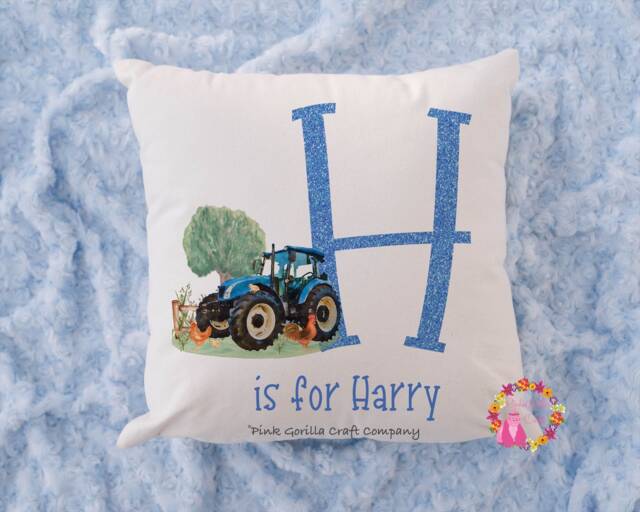 Tractor Cushion, Pillow, Birth Cushion, Gift, Tractor, Girl For Boy, Gift Child, Birth Announcement - image 1