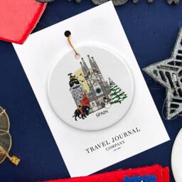 Spain Personalised Christmas Tree Bauble Ceramic Ornament Decoration Gift Present Festive Souvenir Holiday Madrid Barcelona Custom - thumbnail 2