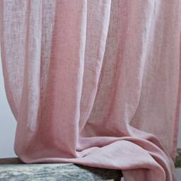 Sheer Rose Linen Curtain Panel, Lightweight Muslin, Wedding Decor - thumbnail 3
