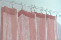 Sheer Rose Linen Curtain Panel, Lightweight Muslin, Wedding Decor - thumbnail 1