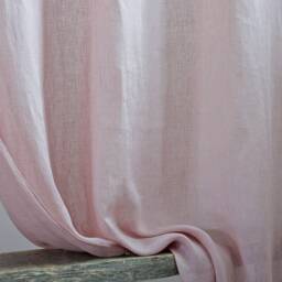Sheer Rose Linen Curtain Panel, Lightweight Muslin, Wedding Decor - thumbnail 2