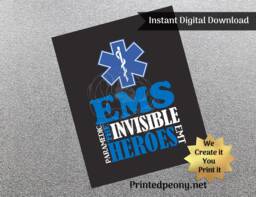 Ems Wall Art Chalkboard Emt Gift For Paramedic Decor Gifts Emergency Medical Services Printable Instant Download - thumbnail 1