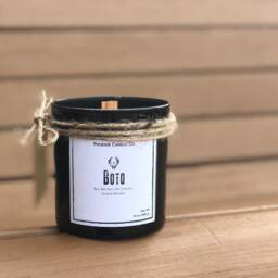 Boto - Island Dessert Papaya, Raspberry, Vanilla Ice Cream Scent All Natural Soy Candle, Wood Wick, Eco-Friendly