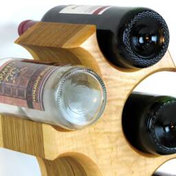 4 Bottle Wine Tree Racks - Wood in 7 Different Options Holder Unique Storage Rack - thumbnail 4