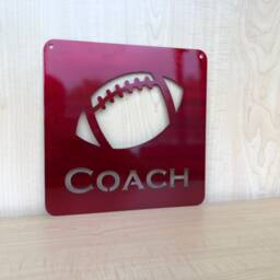 Custom Metal Football Wall Art With Name, Personalize & Choose Any Powder Coat Color - thumbnail 2