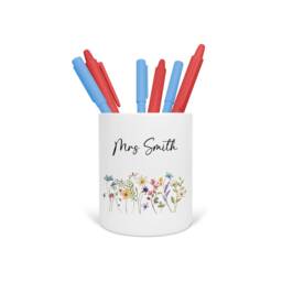 Personalised Teacher Pen Pot, Appreciation Gift, Custom Pencil Desk Organiser, Floral Tidy, Ta Assistant Present - thumbnail 2