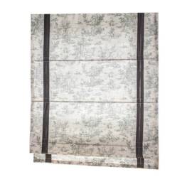 French Country Custom Roman Shade - Soft Linen Window Treatment in Neutral Floral - thumbnail 2