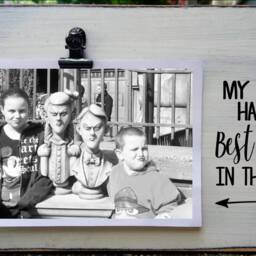My Sister Has The Best Brother Wooden Picture Frame, Personalized Photo Holder, Board Clip, Gift For From Brother, Birthday - thumbnail 2