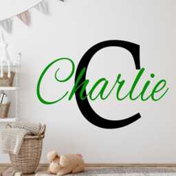 Personalised Name Vinyl Wall Decal, Custom Initial Stickers Nursery Decor - thumbnail 3