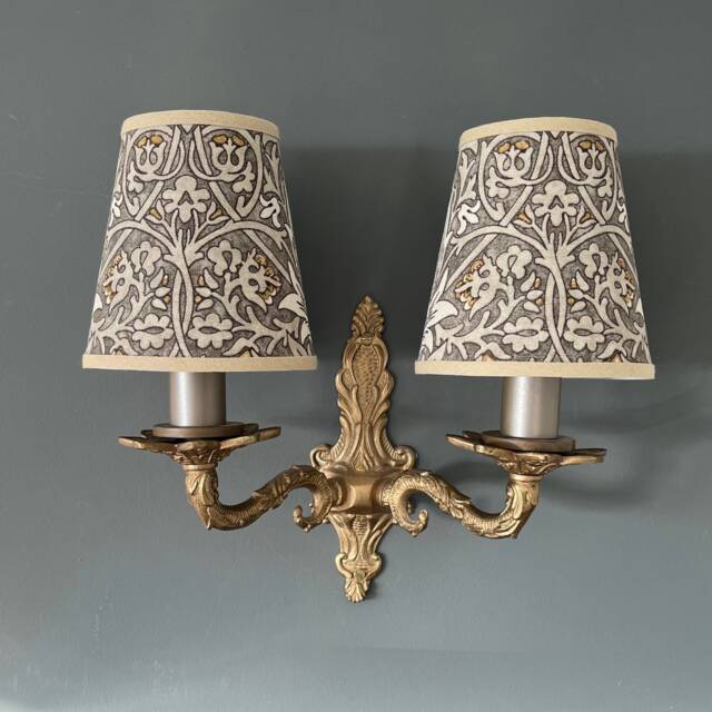 William Morris Snakeshead Pewter - Small Handmade Candle Clip Lampshade For Wall Lights/Chandeliers - image 1