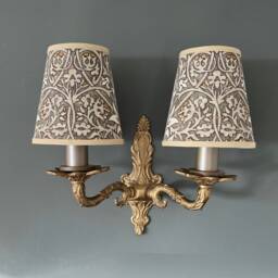 William Morris Snakeshead Pewter - Small Handmade Candle Clip Lampshade For Wall Lights/Chandeliers