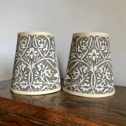 William Morris Snakeshead Pewter - Small Handmade Candle Clip Lampshade For Wall Lights/Chandeliers - thumbnail 2