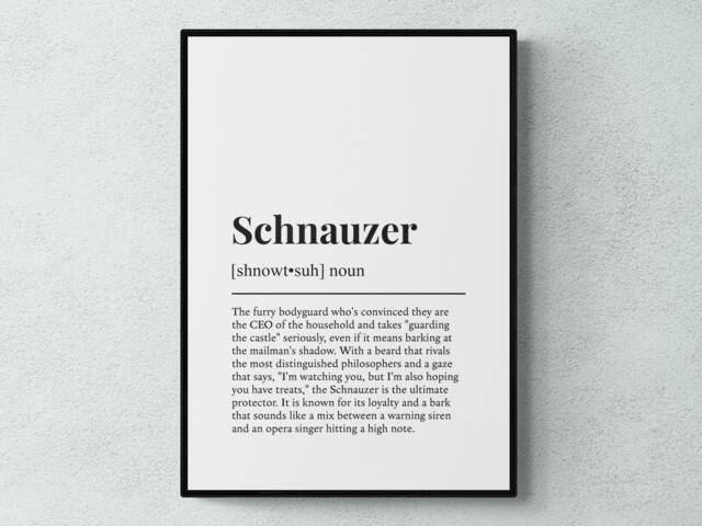 Schnauzer Funny Definition Dog Wall Art Print - image 1