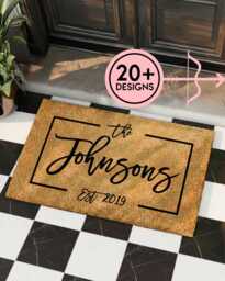 Personalized Porchway Custom Welcome Doormat - Last Name For Porch Housewarming Gift New Home Family With Est Date - thumbnail 1