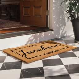 Personalized Porchway Custom Welcome Doormat - Last Name For Porch Housewarming Gift New Home Family With Est Date - thumbnail 2