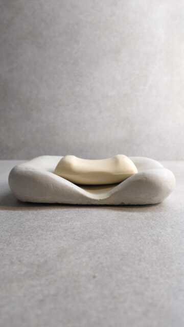 Concrete Organic Soap Dish, Natural Stone Form, Asymmetrical - image 1